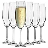 Krosno Flute Cristal de Champagne Verre | Lot de 6 | 200 ML | Collection Venezia | Parfait la Maison, ...