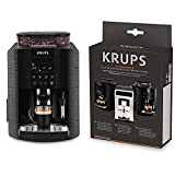 KRUPS Essential Machine à Café à Grain Machine à Café Broyeur Grain Cafetière Expresso Ecran LCD Nettoyage Automatique Buse Vapeur ...