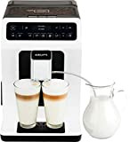 Krups Evidence Machine à café à grain, Broyeur à grain, Cafetière expresso, Cappuccino,15 boissons, 2 tasses en simultané, Fabriqué en ...