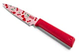 Kuhn Rikon 20196 Colori+ Love Cerise Couteau à légumes en acier inoxydable imprimé Rouge