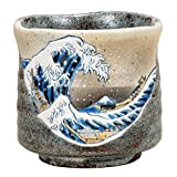 Kutani Poterie Japonaise Tasse à Thé,café, de Yunomi Grande Taille de Hokusai Vague de Kanagawa K4-653