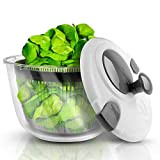 LACARI Essoreuse à Salade | Passoire en plastique de 4 litres | Transparent/Gris | Essoreuses à Salade | Tamis amovilble ...