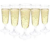 LATERN 50 Pièces Flûtes à Champagne en Plastique, 150ml Verres à Champagne Transparents Gobelets à Vin Réutilisables à Tige pour ...