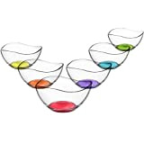 LAV Vira Lot de 6 bols en verre à fond coloré - Bol dessert, apéritif - Diamètre 310 ml