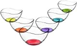 LAV Viva Lot de 6 bols en verre avec fond coloré 310 ml, 36,5 x 25 x 6 cm