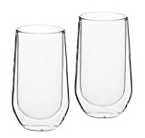 LE'XPRESS KitchenCraft Insulated Double-Walled Highball Glasses, 380 ML (Set of 2)