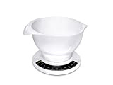 Leifheit Balance de cuisine analogique, blanche, poids jusqu'à 5 kg, précision 50 g, balance domestique avec grand bol mélangeur amovible, ...
