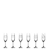 Leonardo Casella 061798 Lot de 6 flûtes à champagne, verre à prosecco avec motifs, résistant aux chocs, passent au lave-vaisselle, 190 ml
