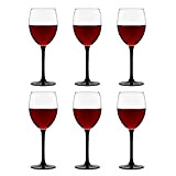 Libbey Verre à vin rouge Contro – 330 ml / 33 cl - 6 pièces - Base noire - Vont ...