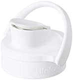 Lifefactory-Bouchon avec paille pivotante, passe au lave-vaisselle Bouchon sport avec bec escamotable 3X4 Blanc (Optic White)