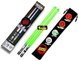 Lightsaber Chopsticks Star Wars Lot de 2 sabres lumineux à LED réutilisables avec poignée amovible Passe au lave-vaisselle Vert