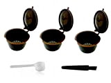LIGICKY Capsules de Café Rechargeables,3 Pcs Capsule Filtre de Café Réutilisables Compatible Nescafe Dolce Gusto 1 Cuillere à Cafe 1 ...