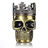 LIHAO Herb Grinder King Skull Roi Crâne Pollen Crusher pour Spice,Café,Herb,Kraeuter,Épices(Bronce)
