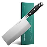 Linoroso Feuille de Boucher Couteau de Cuisine 7,5 pouces/19cm de chef de cuisine chinois inoxydable allemand à haute teneur en ...