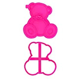 LissieLou Emporte-pièce et tampon en forme d'ours en peluche assis pour décoration de fête prénatale Rose clair