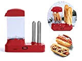 Livoo Hot Dog Maker avec 2 chauffe-viennoiseries - Machine à hot-dog pour 6 saucisses - Réservoir chauffant amovible - Chauffe-saucisses ...