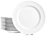 Lot de 12 assiettes plates en porcelaine blanche Ø 265 mm Convient également pour peindre la vaisselle pour la restauration ...