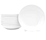Lot de 12 assiettes plates en porcelaine véritable, diamètre : 200 mm, blanches, à peindre, vaisselle pour la gastronomie et le ménage