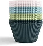 Lot de 12 moules en silicone standard pour muffins, 4 couleurs, réutilisables, antiadhésifs, sans BPA, passe au lave-vaisselle