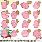 Lot de 16 Emporte Pièces Noël, Moule à Biscuits Cookies Emporte-pièces 3D en plastique Noel Moule Cookie Pâtisserie pour Enfants ...