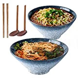 Lot de 2 bols à soupe japonais en céramique de 22,9 cm, lot de 6 pièces, bol multifonction de 1600 ...