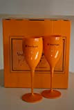 Lot de 2 flûtes Orange Veuve Clicquot pour champager Glace Imperial Moet Nikki Bach