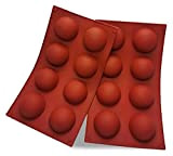 Lot de 2 moules en silicone 16 grands Demi-Sphères Moule de cuisson qualité alimentaire antiadhésif réutilisable flexible résistant