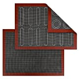 Lot de 2 tapis de four micro-perforés en silicone, à double face, antiadhésifs, résistants à la chaleur et réutilisables pour ...