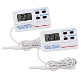 Lot de 2 thermomètres numériques pour réfrigérateur congélateur avec alarme de température et fonction max min et câble de 1,2 ...