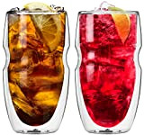 Lot de 2 verres isolés Ozeri Serafino - À double paroi - Pour thé glacé et café - 473 ml