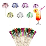 Lot de 200 bâtons de feu d'artifice - Fil de cocktail - Cure-dents colorés - Pour boissons, fruits, desserts, décorations ...
