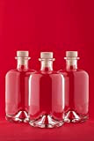 Lot de 4 bouteilles en verre APO-HGK 500 ml vides avec bouchon pour liqueur vinaigre ou huile 16,3 cm 0,5 ...