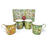 Lot de 4 mugs William Morris Lily doré dans une boîte cadeau LP93742