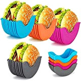 Lot de 4 supports de hamburger réutilisables pour hamburger, hamburger - Boîte fixe - Porte-hamburger extensible - Outil de cuisine ...