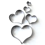 Lot de 5 emporte-pièces courbés et lisses en forme de cœur - Emporte-pièces en acier inoxydable