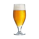 Lot de 6 Grands verres cervoise à bière à pied, 320 ml, verres à bière artisanale 32 cl, verres américains