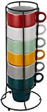 Lot de 6 tasses FIVE SIMPLY SMART couleurs assorties avec support. 75571