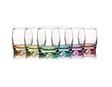 Lot de 6 verres colorés Gurallar Adora pour whisky/eau/jus de fruits, 290 ml, dans une boîte corail ADR15