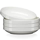 LOVECASA 1250ml Assiette Creuse en Porcelaine | Assiette à Soupe Blanc | Ø20.7 x H4.5 cm | Écologique - Lavable ...