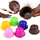 Lucywey 6pcs Café réutilisable réutilisable Filtre à capsules de café Capsules de café rechargeables pour Machines à café DOLCE GUSTO