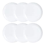 Luminarc Diwali Boîte de 6 assiettes plates Opale 25 cm Blanc