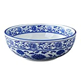 Luxshiny Bol en Porcelaine Bleue Et Blanche: Soupe de Ramen Style Chinois Bols Nouilles Céréales Céramique à La Salade Servir ...