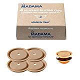Madama - Bouchon réutilisable pour les capsules Nespresso Vertuo et VertuoLine, rechargeable et compatible. Silicone de qualité alimentaire. 100% Made ...