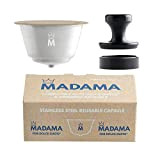 Madama - Capsule de café Dolce Gusto rechargeable, réutilisable et compatible. Acier inoxydable et silicone de qualité alimentaire. Pack de ...