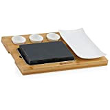 Mahlzeit Set pierre de lave | Set avec pierre chaude, assiette et planche en bois de bambou pratique | Steak ...