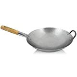 Mahlzeit Wok traditionnel | Ø 35 cm | wok en acier avec fond rond | Poêle wok en acier carbone ...