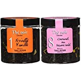 Maison Taillefer Thé Noir Noisette Vanille Pot 60 g & Thé Noir Caramel Beurre Salé Pot 60 g