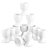 MALACASA Série Regular, 12pcs Coquetiers Tasse Oeufs Petit Dejeuner Céramique Porcelaine Blanc