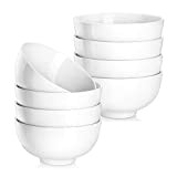 MALACASA Série Regular, 8pcs Bol Porcelaine Bol à Céréales Soupe Riz Vaisselles Céramique Blanc Service de Table 5"/12.5*12.5*6.5cm