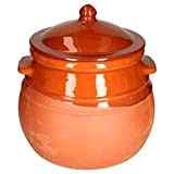 MamboCat pot en argile avec couvercle Pot à ragoût Pot à rhum/concombre 4,5 litres Méditerranéen Pot unique fait main Partiellement ...